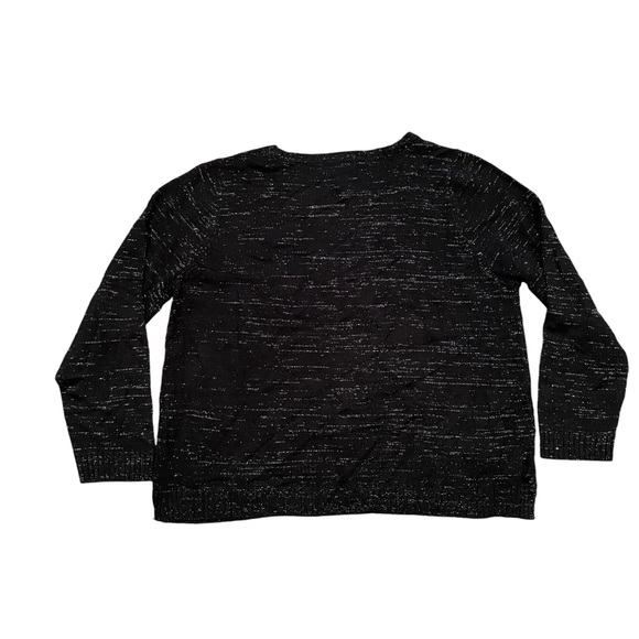 Black and Silver Holiday Sweater with Bling Size 3X - Picture 3 of 4